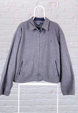 Vintage Ralph Lauren Fleece Harrington Jacket Grey XL