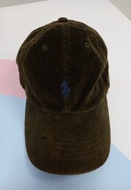 00's Corduroy Baseball Cap Hat Dark Khaki  