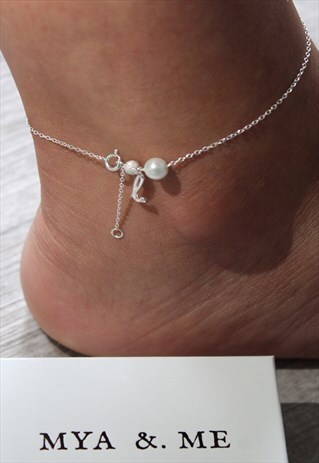 "L" INITIAL ANKLET 925 STERLING SILVER