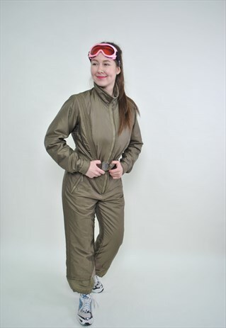 SKI SUIT VINTAGE, WOMEN ONE PIECE SNOWSUIT LARGE SIZE SKI