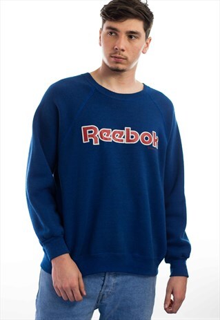 VINTAGE REEBOK LOGO SWEATSHIRT JUMPER 80S XL 16.8
