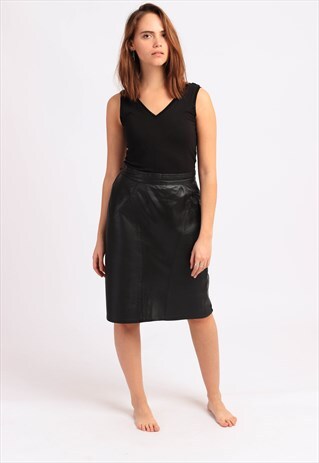 VINTAGE LEATHER PENCIL SKIRT