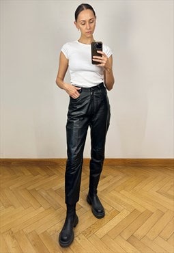 Vintage Black Leather Trousers