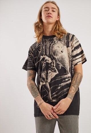 VINTAGE WOLF PRINT T-SHIRT
