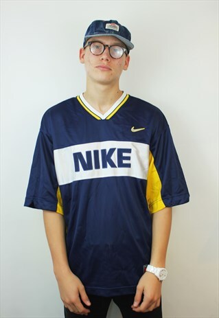 VINTAGE NIKE V-NECK SPORTS TOP, LARGE