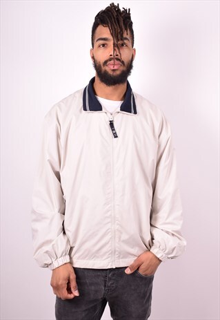 TOMMY HILFIGER MENS VINTAGE JACKET LARGE GREY 90S