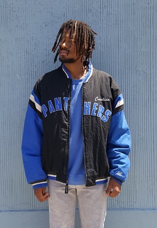 THRASHED NFL PANTHERS SPORTSWEAR BOMBER JACKET XL