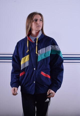 NAVY STRIPED SPORTS JACKET