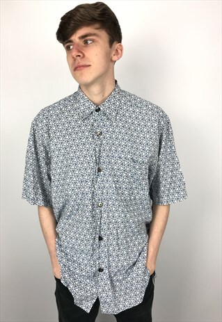 90S VINTAGE STEVE KETELL PATTERNED FESTIVAL SHIRT