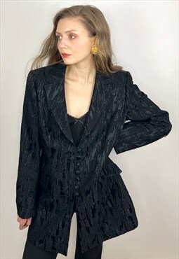 Black Wool Oversized French blazer
