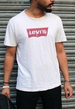 VINTAGE 90S LEVI'S LOGO WHITE T-SHIRT