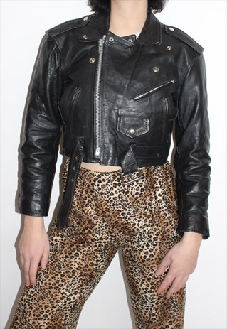 80S CROPPED LEATHER JACKET