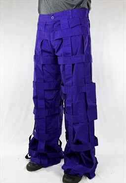 Vintage Criminal Damage Cargo Trousers in Purple