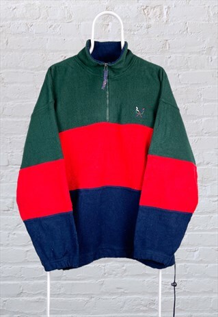 VINTAGE FLEECE 1/4 ZIP SWEATSHIRT COLOUR BLOCK XL