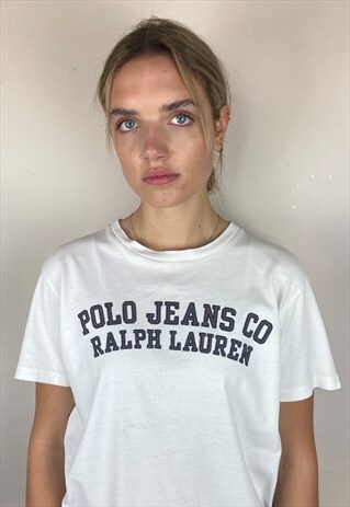 RALPH LAUREN SPELLOUT WHITE T-SHIRT (M)