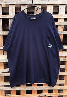 Vintage 90s Nike navy blue pocket logo T-shirt XXL