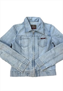Vintage Y2k Denim Jacket Zipped Grunge