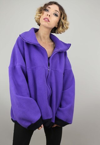 VINTAGE 90S OVERSIZED ZIP UP FLEECE