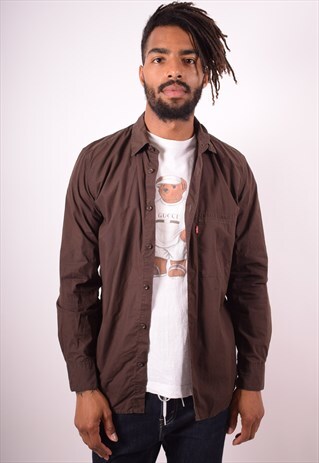 LEVI'S MENS VINTAGE SHIRT MEDIUM BROWN 90S