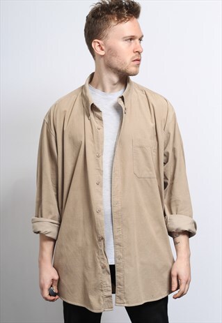 VINTAGE CORDUROY CORD SHIRT BEIGE
