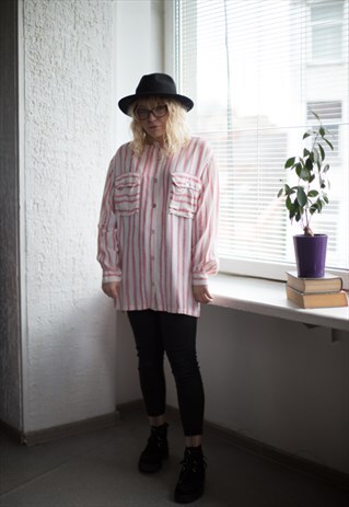 VINTAGE 90'S WHITE STRIPED SHIRT