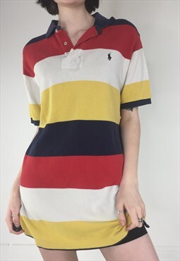 Vintage Y2k Polo Ralph Lauren Striped T-Shirt Dress