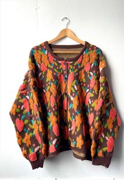 Thick Knitted Jumper Cardigan Oversized Colourful 