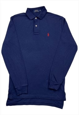 Polo Ralph Lauren Vintage Men's Navy Long Sleeve Polo Shirt