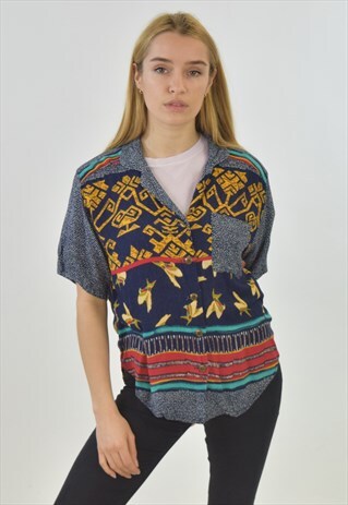 VINTAGE 90S ABSTRACT PATTERNED SHIRT
