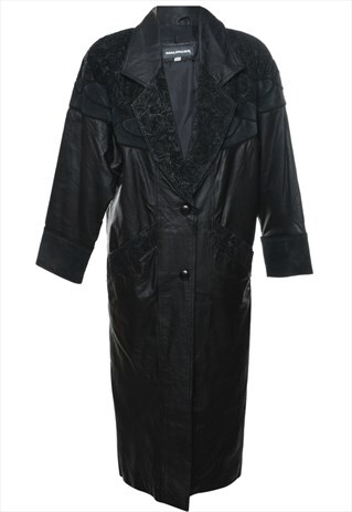 VINTAGE BLACK 1980S LEATHER JACKET - L