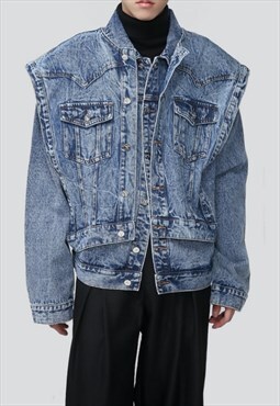 Men's Two piece layered denim jacket AW2023 VOL.2