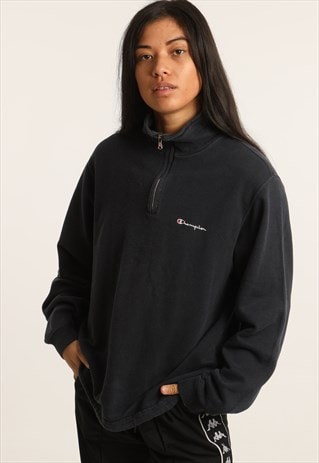 VINTAGE CHAMPION EMBROIDERED SPELLOUT 1/4 ZIP SWEATSHIRT