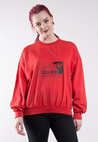 80'S ADIDAS RED SWEATSHIRT SWEATER