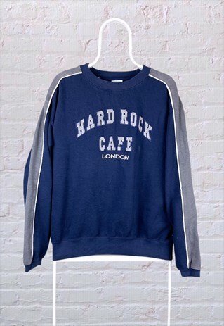 VINTAGE HARD ROCK CAFE LONDON SWEATSHIRT BLUE MEDIUM