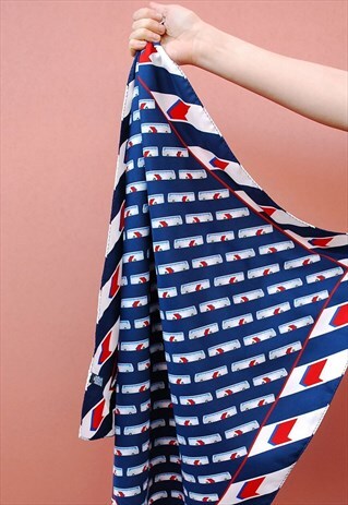 VINTAGE 70'S MOD TRAVEL BUS PRINT SCARF