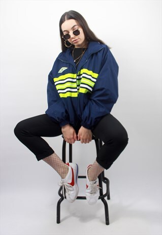 90'S RARE RETRO GREEN & BLUE OVERSIZED TRACK JACKET