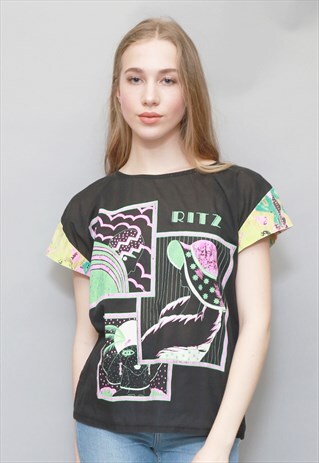 VINTAGE 1980'S 'RITZ' NEON PATTERN TOP