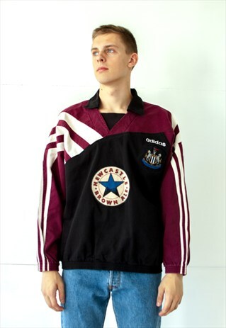 VINTAGE RETRO BLACK ADIDAS SWEATER JUMPER