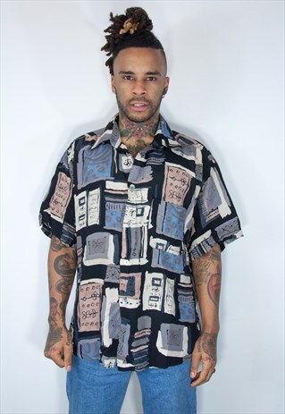 VINTAGE HAWAIIAN CRAZY PATTERNED SHIRT