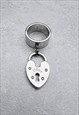 Christian Dior Ring Silver Authentic Heart Charm Logo P / 8