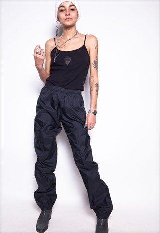 VINTAGE 90S ADIDAS NYLON TRACK PANTS ID:7586
