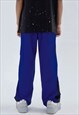 BLUE SPORTY RELAXED FIT PANTS TROUSERS