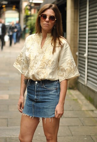 VINTAGE KIMONO SLEEVE TUNIC TOP