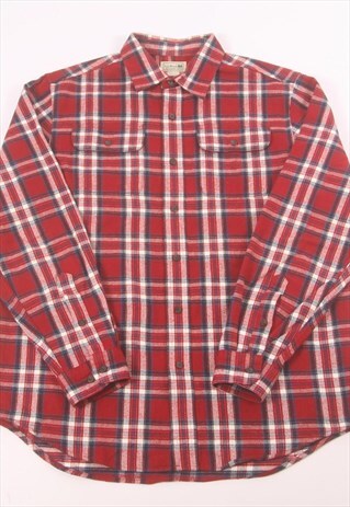 L.L.BEAN RED PLAID LUMBERJACK PENDLETON CHECK FLANNEL