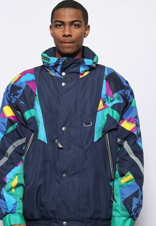 VINTAGE FILA SKI LOGO JACKET NAVY BLUE