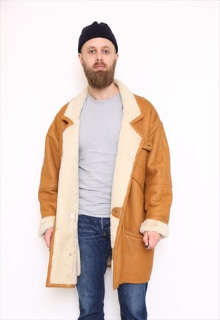 VINTAGE OVERSIZED C&A SHEEPSKIN SHEARLING COAT