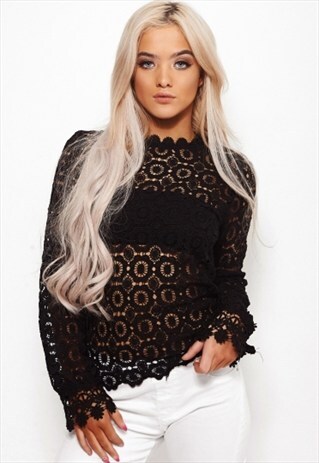 LTD EDITION GINA BLACK CROCHET BLOUSE