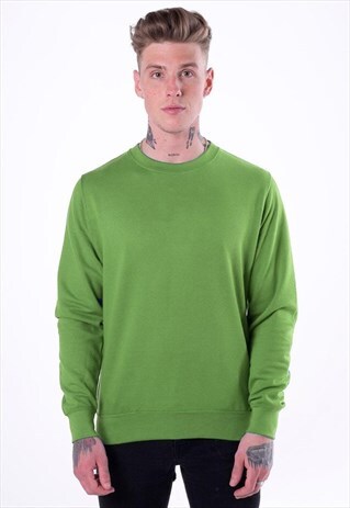 ESSENTIAL BLANK JUMPER SWEATER PULLOVER - KELLY GREEN