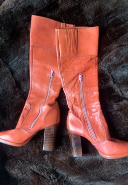 70s Burnt orange boots 