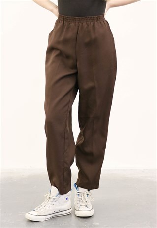 VINTAGE 1990S BROWN HIGH-WAISTED TROUSER